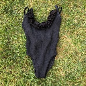 Vintage Hunza G Kids Black One Piece Swimsuit